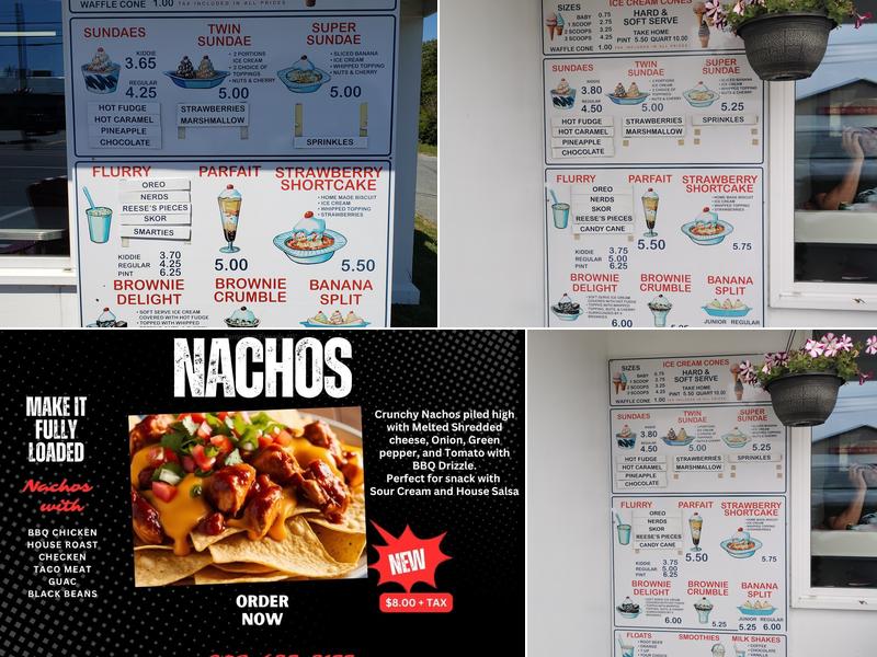 Dan's Ice Cream Shoppe Menu