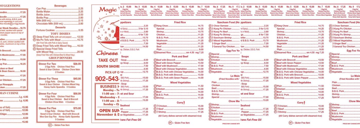 Magic Wok Menu