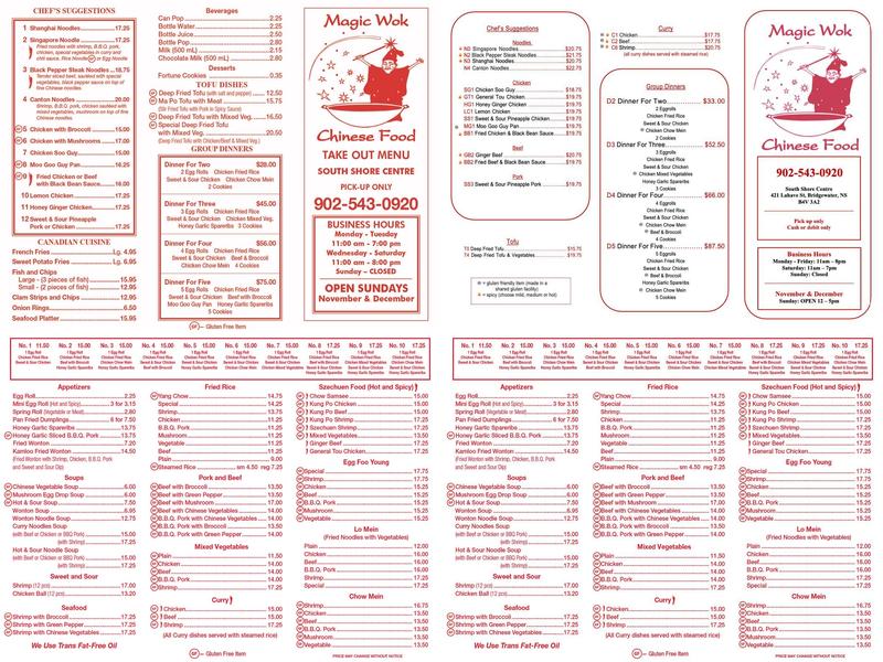 Magic Wok Menu