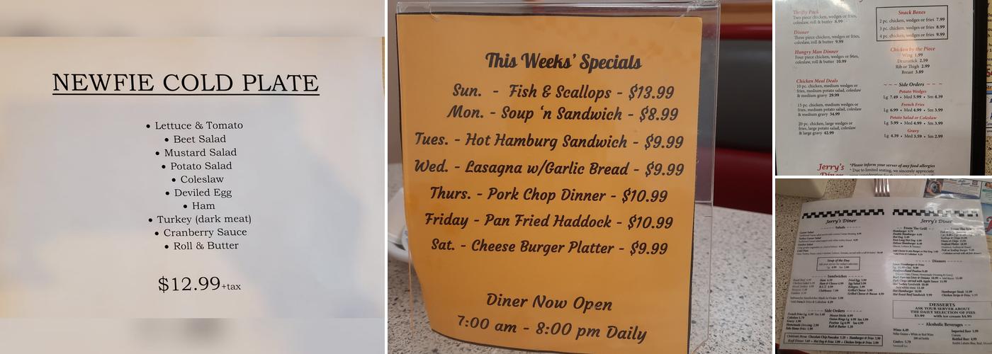 Jerry's diner Menu