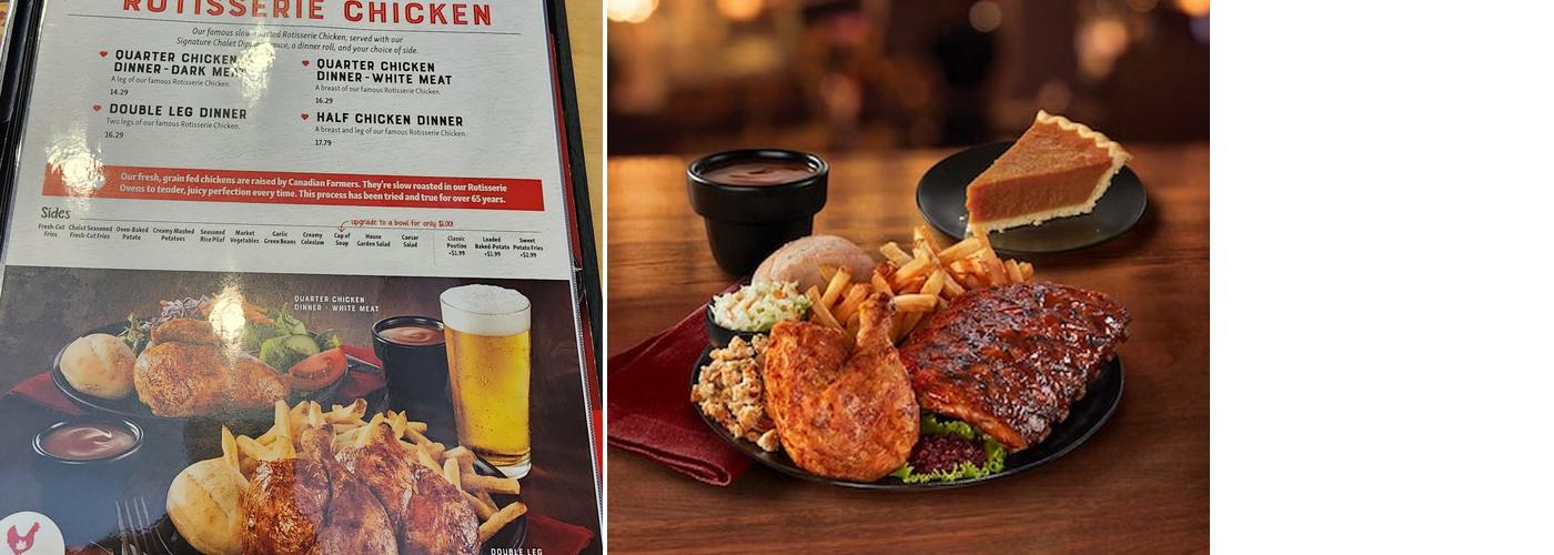 Swiss Chalet Menu