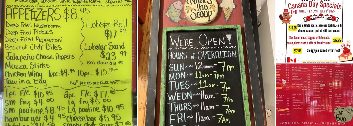 What's the Scoop Takeout Menu