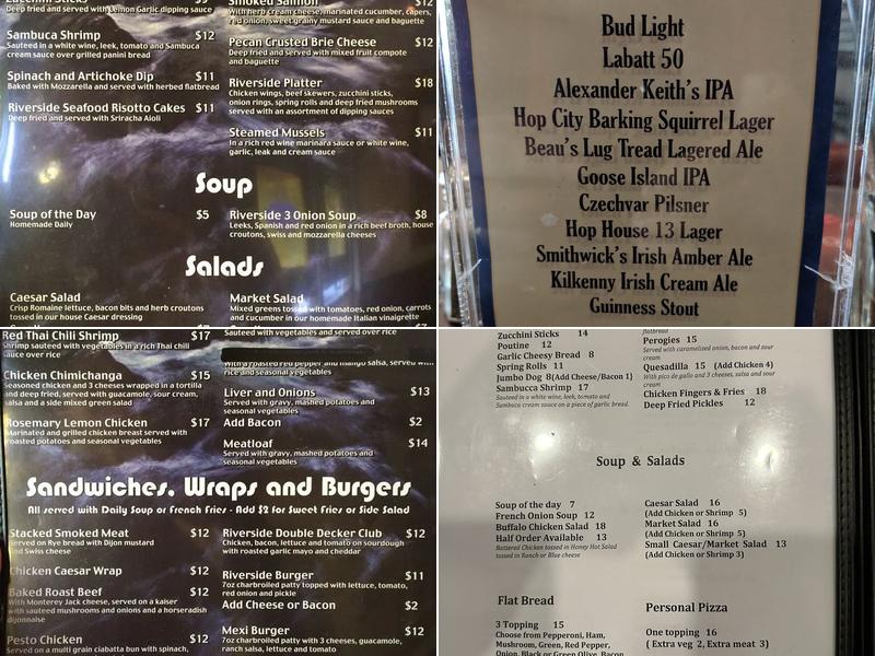 Riverside Pub Menu