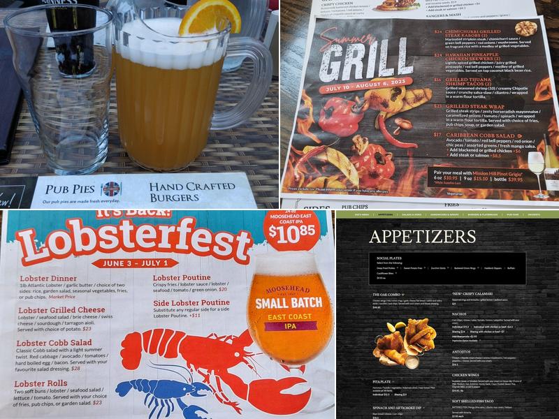 The Royal Oak - Centrepointe Menu