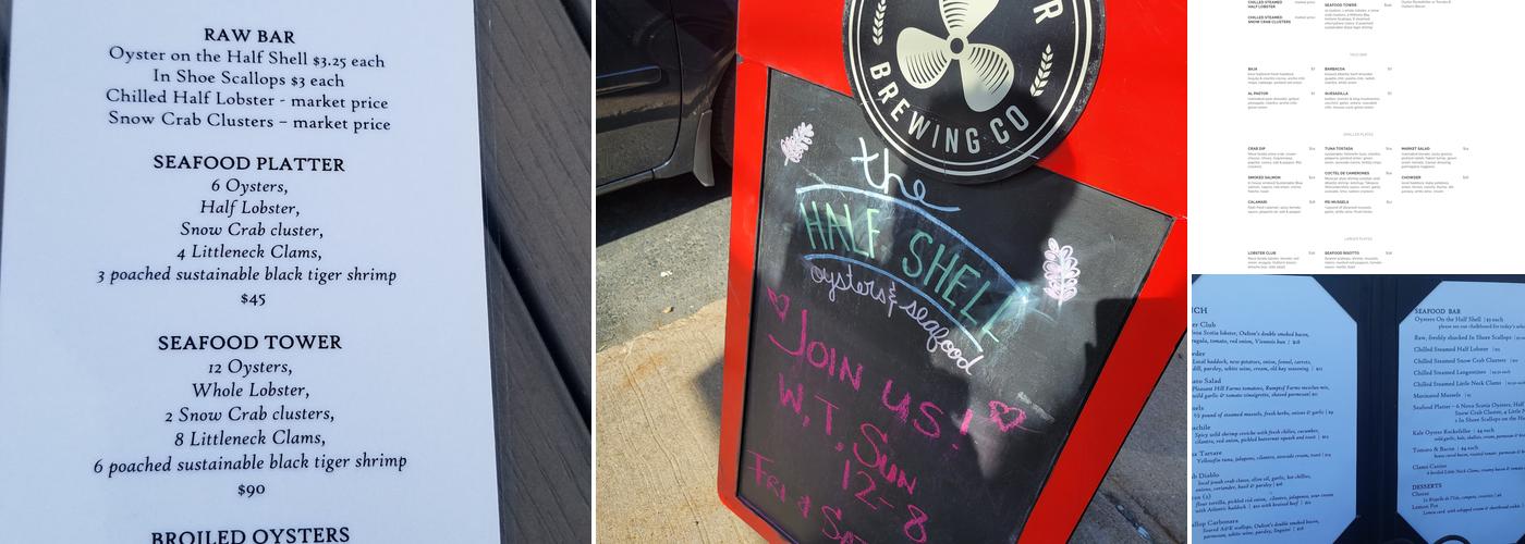 The Half Shell Oysters & Seafood Menu