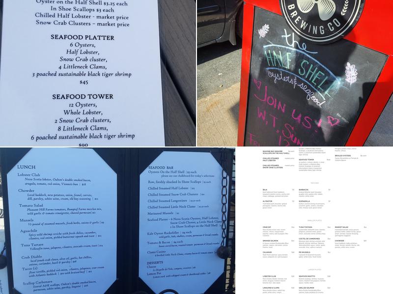 The Half Shell Oysters & Seafood Menu