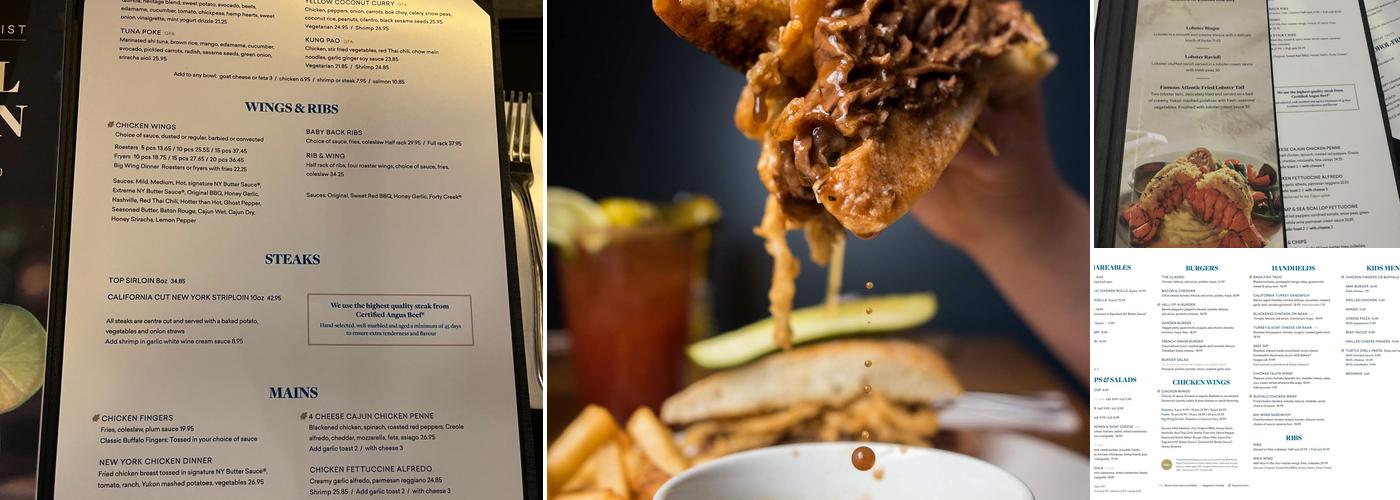 Turtle Jack's Upper James Menu