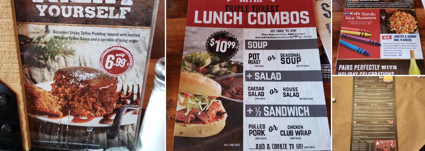 Montana’s BBQ & Bar Menu