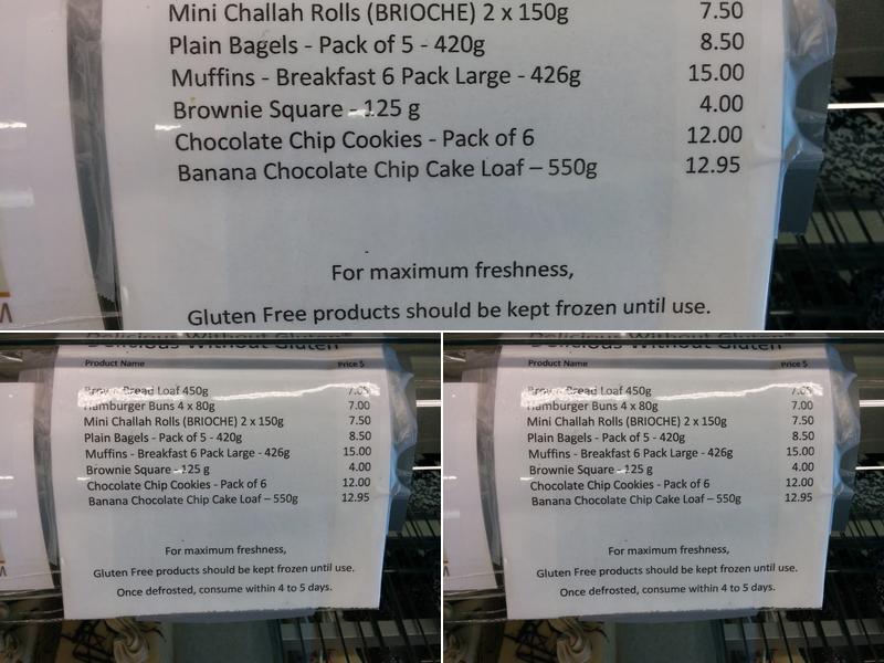 Grodzinski Bakery Menu