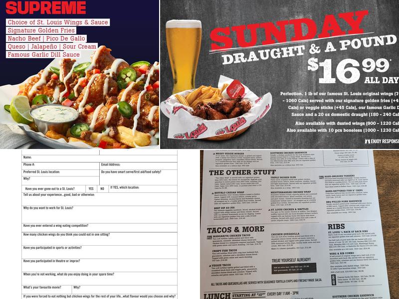 St. Louis Bar & Grill Menu