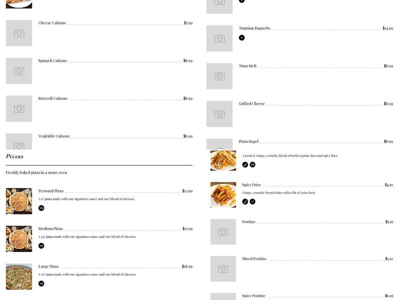 Haymishe Bakery Menu