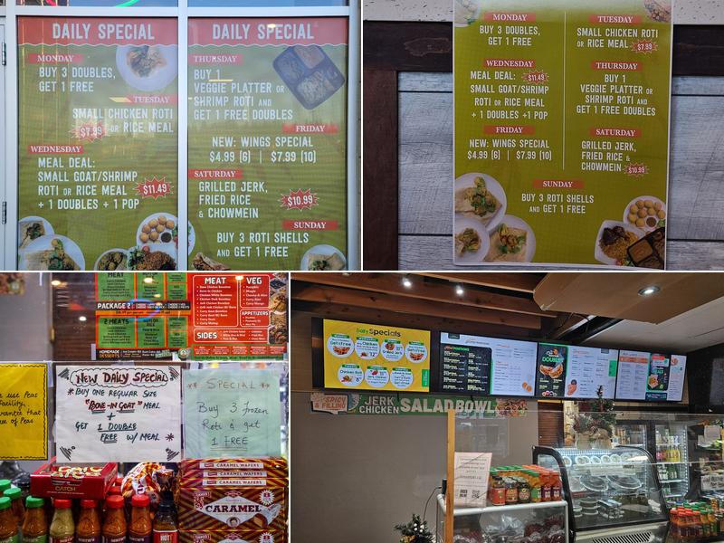 Lena’s Roti & Doubles Menu