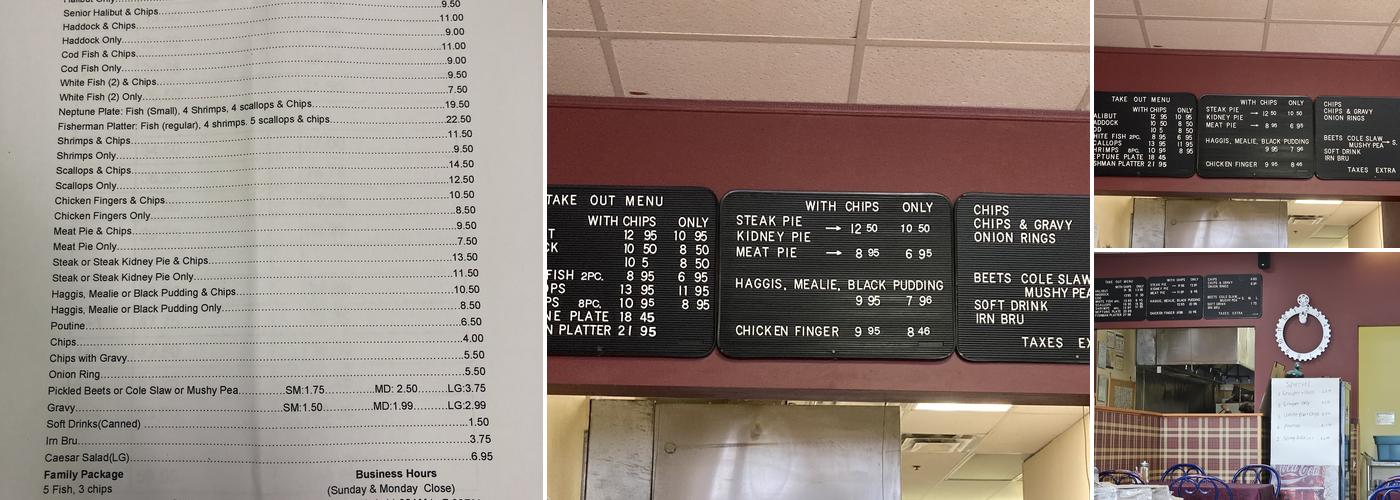 Balmoral Fish & Chips Menu