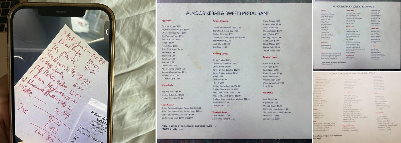Alnoor Kebab & Sweets Restaurant Menu