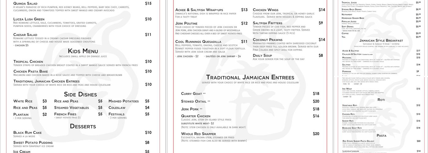 Beryl's Pepper Pot Menu