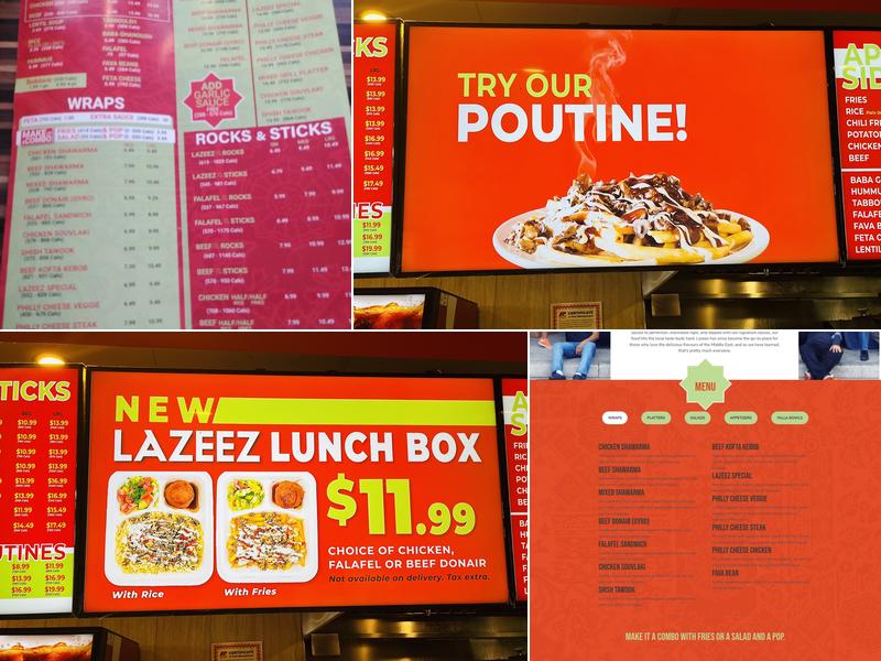 Lazeez Shawarma Menu
