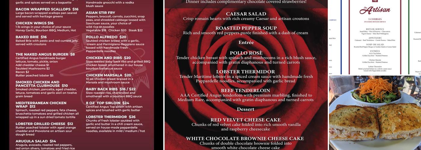 Artisan Grill Menu