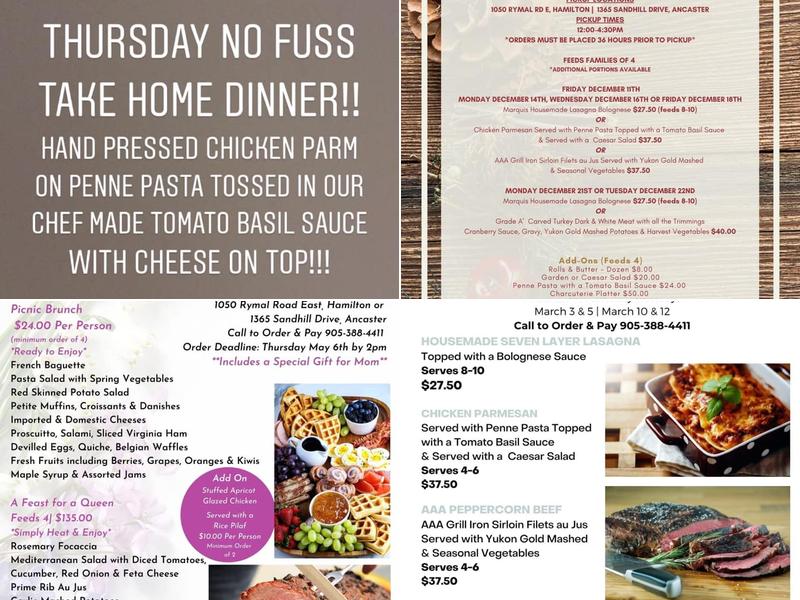 Marquis Gardens Menu