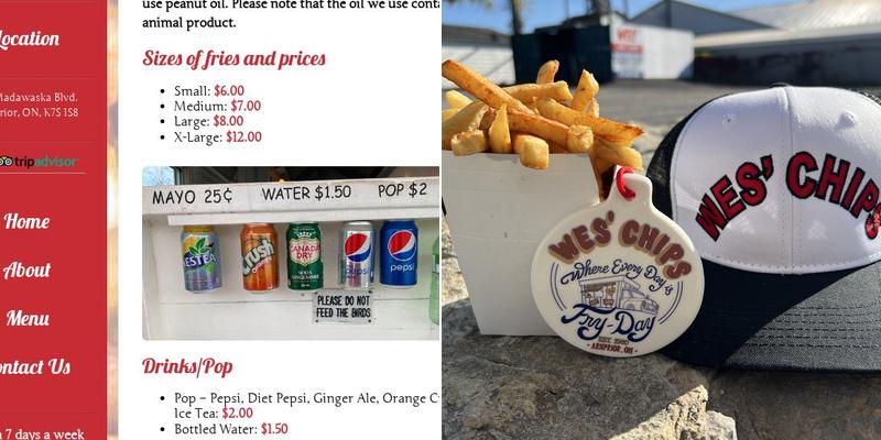 Wes' Chips Menu