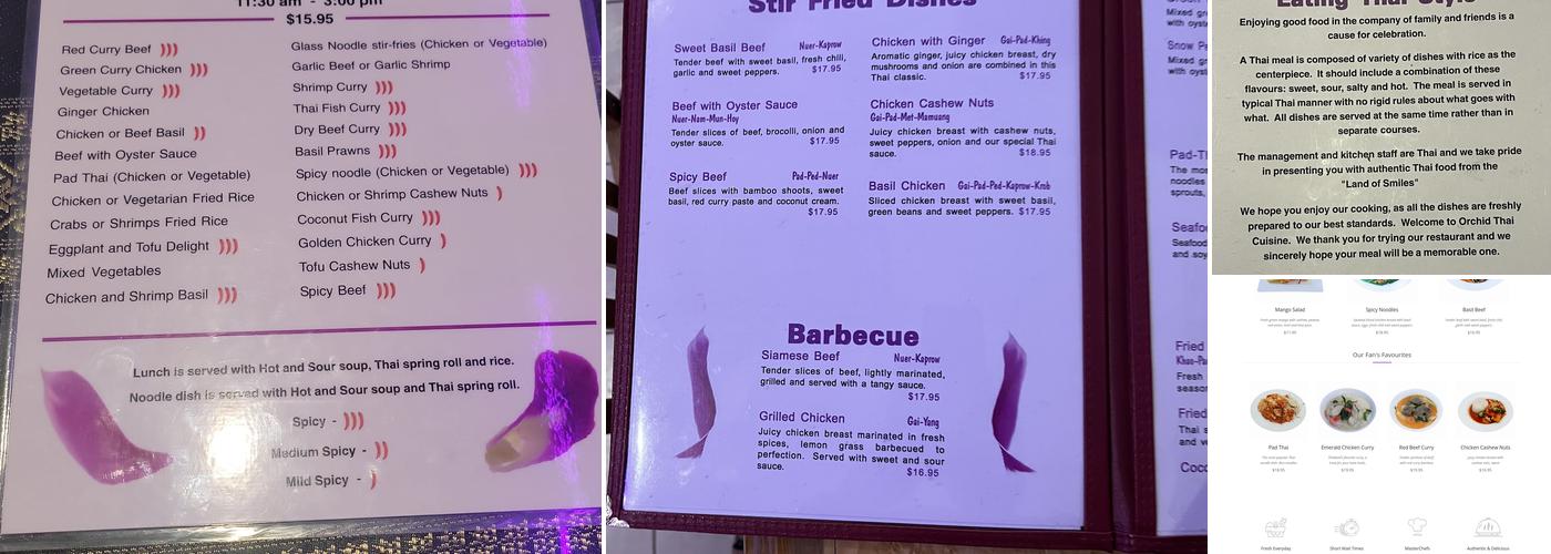 Orchid Thai Menu