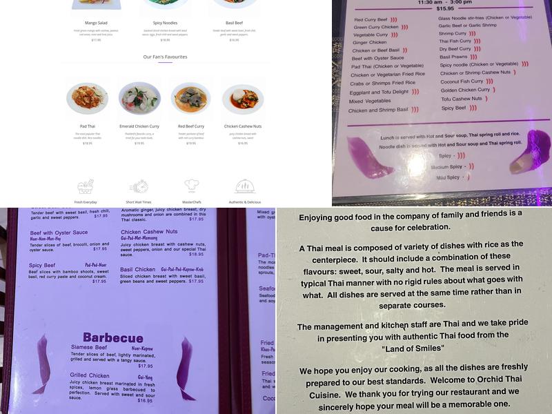 Orchid Thai Menu