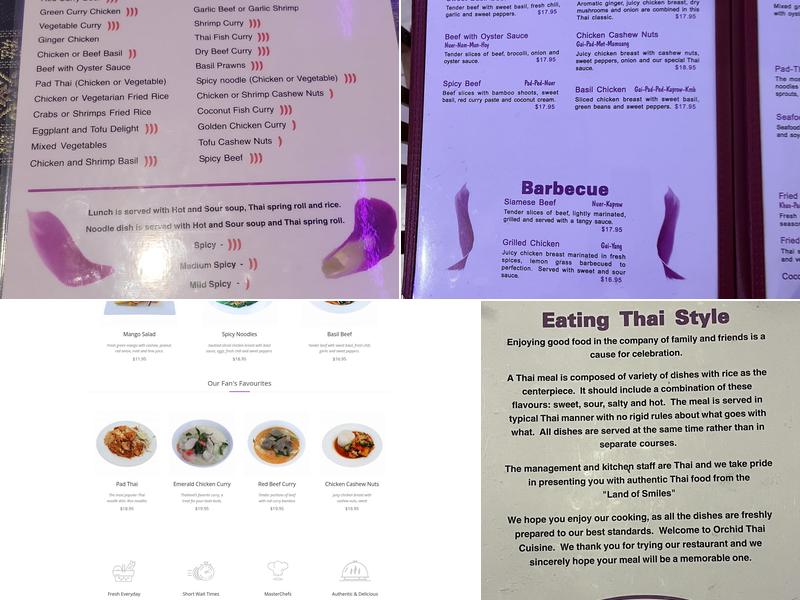 Orchid Thai Menu