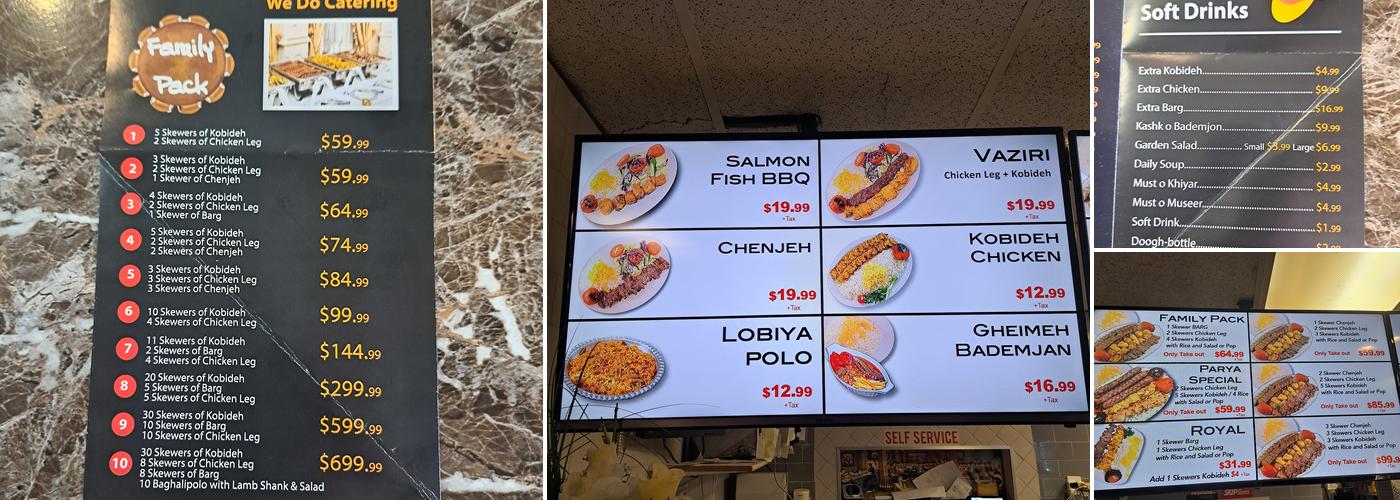 KABABSARA PARYA Menu