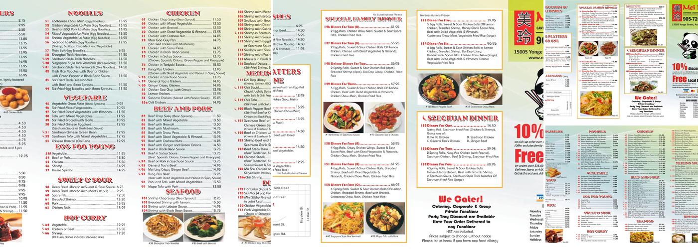 Mei Ling Chinese Food Menu