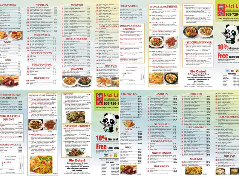 Mei Ling Chinese Food Menu
