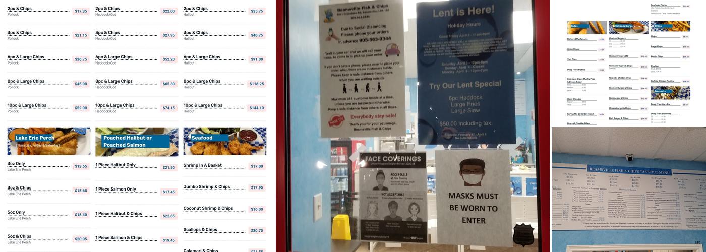 Beamsville Fish & Chips Menu