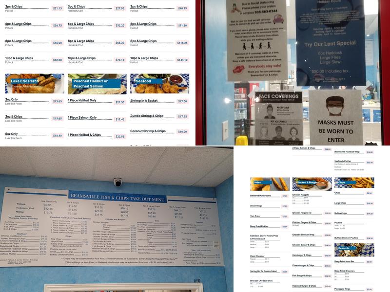 Beamsville Fish & Chips Menu