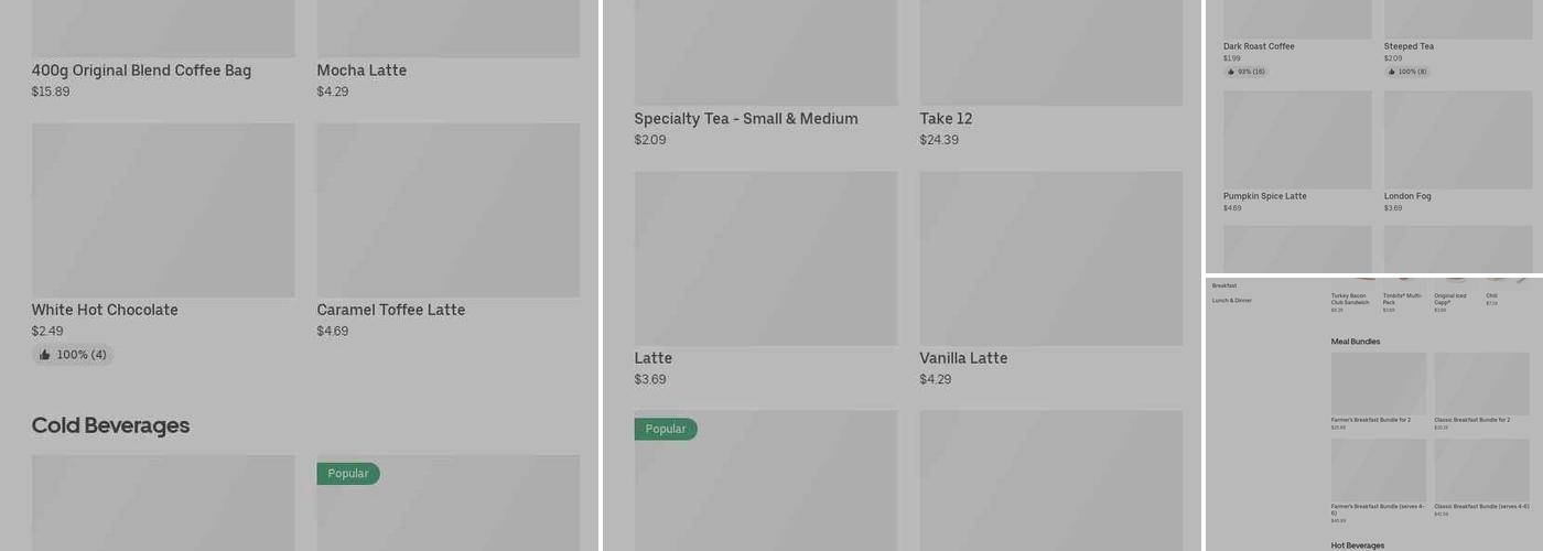 Tim Hortons Menu