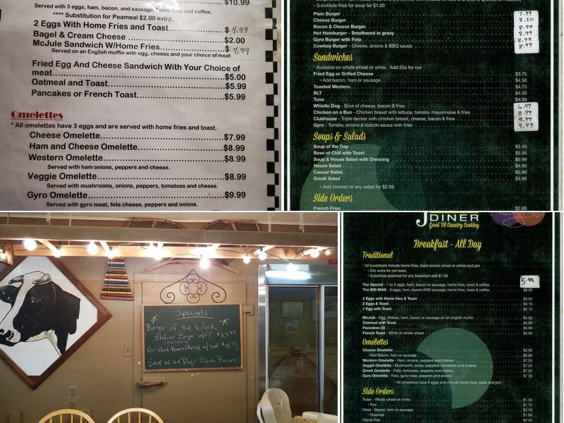 Jules Diner Menu