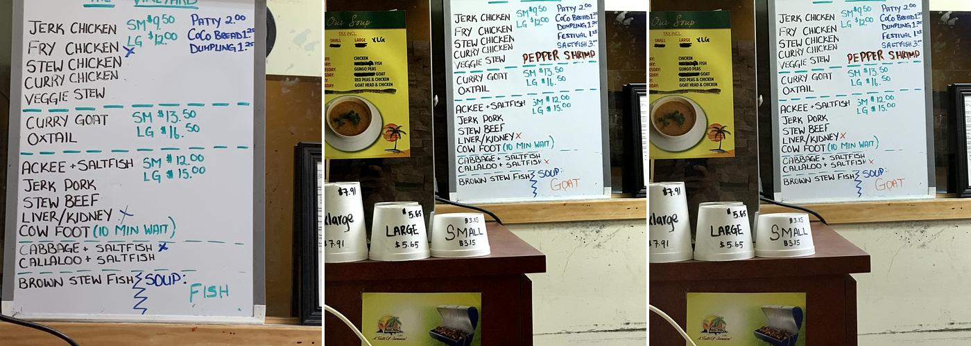 Vineyard Jamaican Restaurant Menu