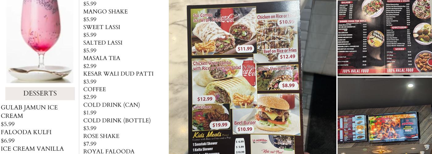 La shawarma Menu