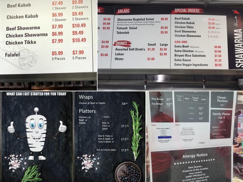Messi Shawarma Menu