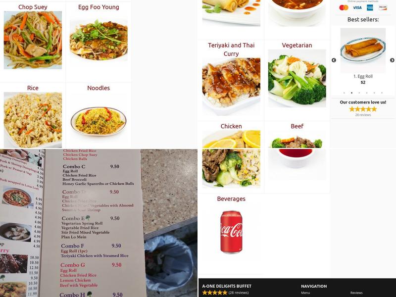 A- One Delights Buffet Menu