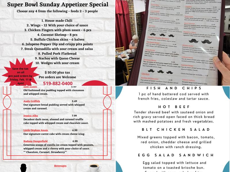 Actor's Casual Dining Menu