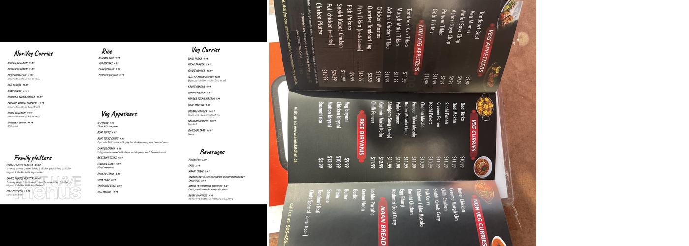 Ami's Kitchen Inc. Menu