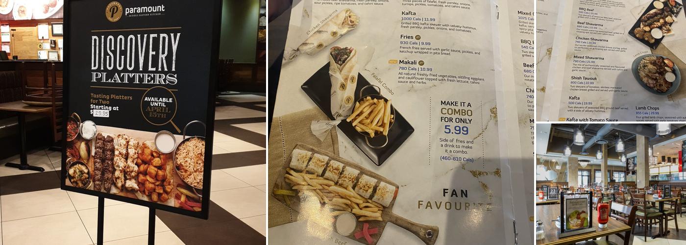 Paramount Middle Eastern Kitchen Menu