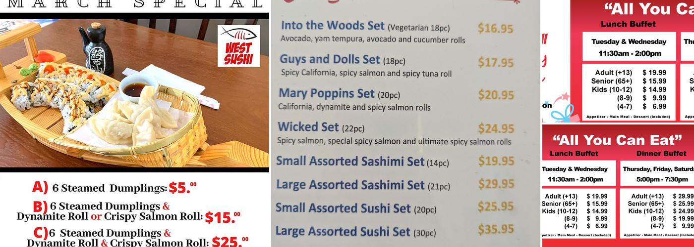 West Sushi Menu