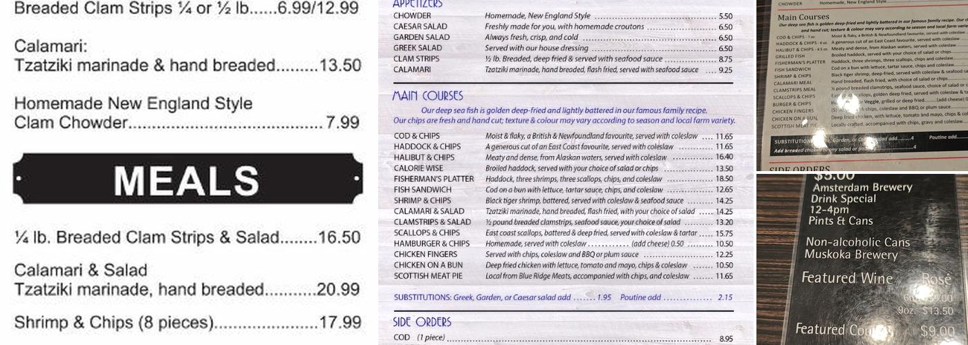 Fish & Sips Menu
