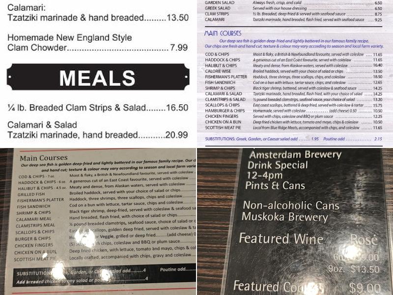 Fish & Sips Menu