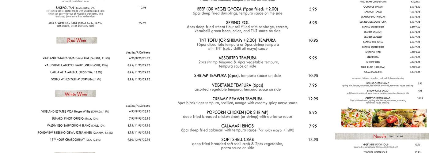 SUSHI HON Menu
