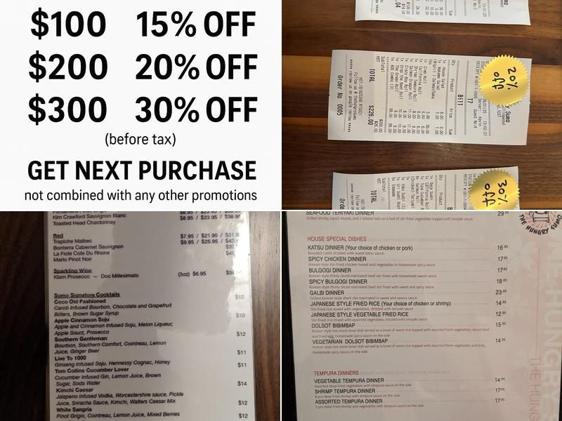 The Hungry Sumo Menu