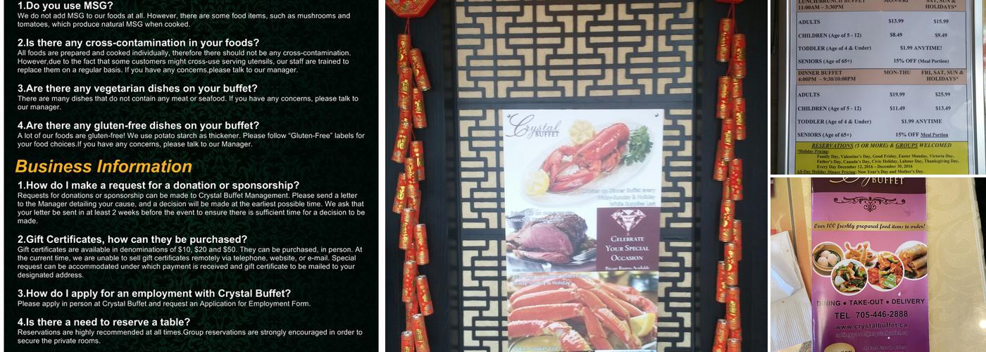 Crystal Buffet Menu