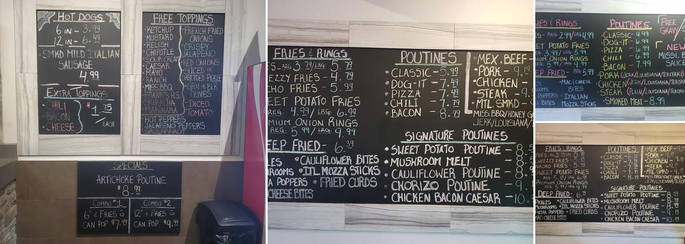Dog-it Poutine Menu