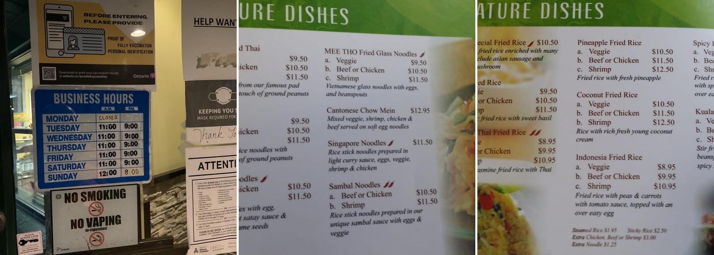 Green Mango Tree Thai Fusion Menu