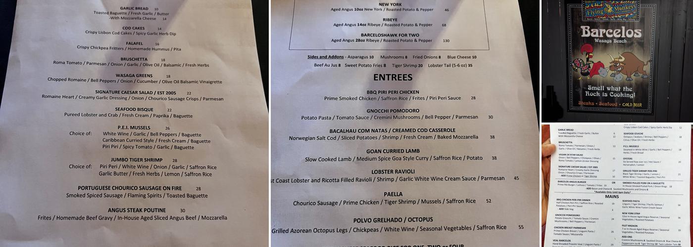 Barcelos Restaurant & Grill Menu