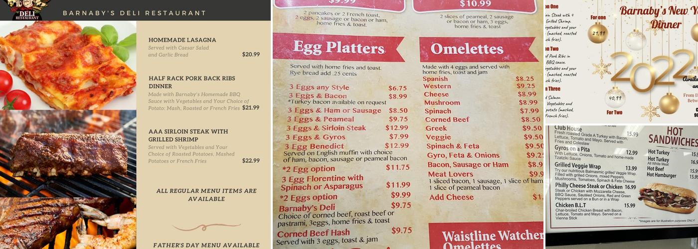 Barnaby's Menu